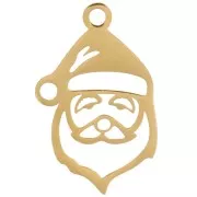 Colgante calado Papá Noel 23x14 mm - Acero inoxidable dorado 316L x1