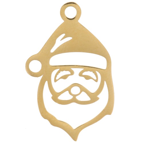 Colgante calado Papá Noel 23x14 mm - Acero inoxidable dorado 316L x1