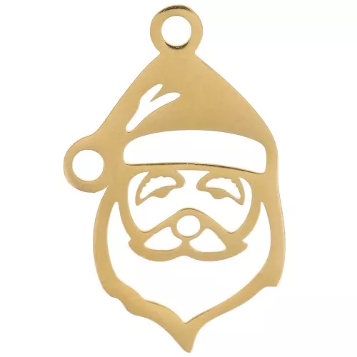 Colgante calado Papá Noel 23x14 mm - Acero inoxidable dorado 316L x1
