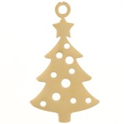 Colgante Árbol de Navidad 22x12 mm - Acero inoxidable 316L dorado x1|raw }}