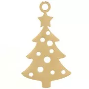 Colgante Árbol de Navidad 22x12 mm - Acero inoxidable 316L dorado x1