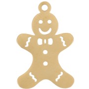 Colgante de pan de jengibre 22x14 mm - Acero inoxidable 316L dorado x1|raw }}