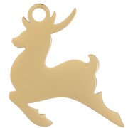 Colgante ciervo 20x17 mm - Acero inoxidable 316L dorado x1|raw }}