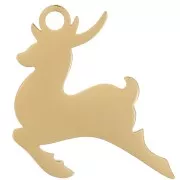 Colgante ciervo 20x17 mm - Acero inoxidable 316L dorado x1