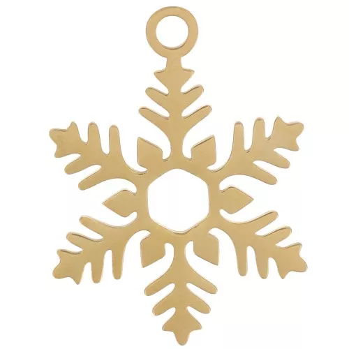 Colgante copo de nieve 23x17 mm - Acero inoxidable 316L dorado x1