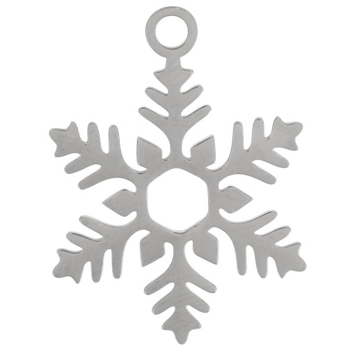 Colgante copo de nieve 23x17 mm - Acero inoxidable 316L x1