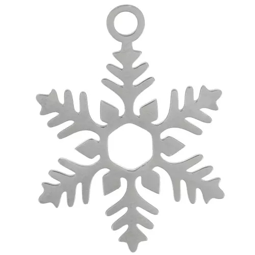 Colgante copo de nieve 23x17 mm - Acero inoxidable 316L x1
