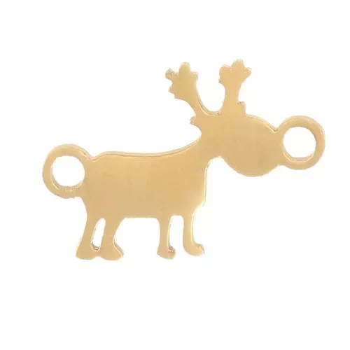 Reno de Navidad -10x7 mm - Acero inoxidable dorado 316L x1
