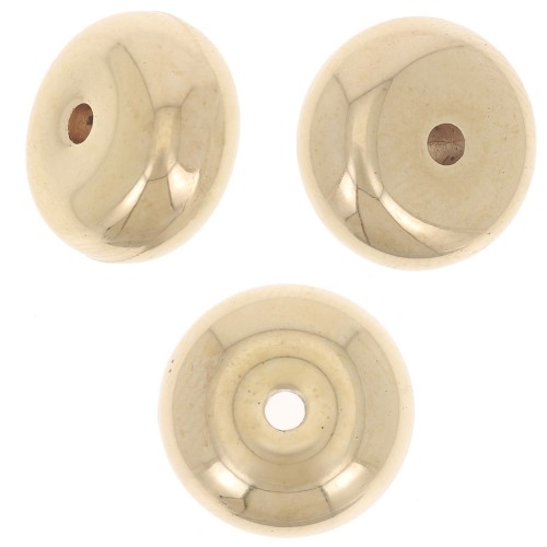 Cuentas redondas 12x7 mm en acrílico metálico CCB - Dorado x10