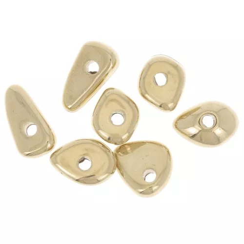 Cuentas chip irregulares 7 - 10 mm en acrílico metálico CCB - Dorado x10
