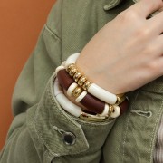 Tubo incurvado de madera - 26x16 mm - Marrón oscuro x6