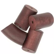 Tubo incurvado de madera - 26x16 mm - Marrón oscuro x6