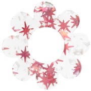 Colgante Flor Acrílico Transparente 39mm - Estrella Paja - Rojo x1|raw }}