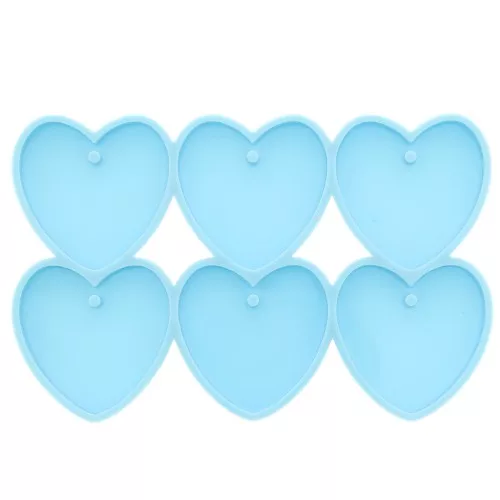 Molde de silicona para hacer corazones en resina epoxi y polvo cerámico x1