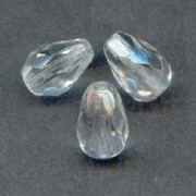 Peras facetadas 7x5 mm Crystal x25|raw }}