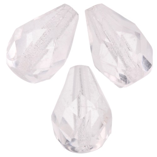 Cuentas en forma de pera facetadas de 7x5 mm - Cristal x25