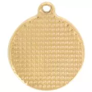 Colgante redondo LOVE - 18 mm Resina epoxi Acero inoxidable 304L Dorado - Turquesa x1