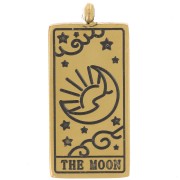 Colgante carta del Tarot 21x10 mm - La Luna - Acero inoxidable 316L Dorado - x1