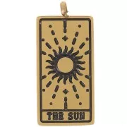 Colgante carta del Tarot 21x10 mm - El Sol - Acero inoxidable 316L Dorado - x1