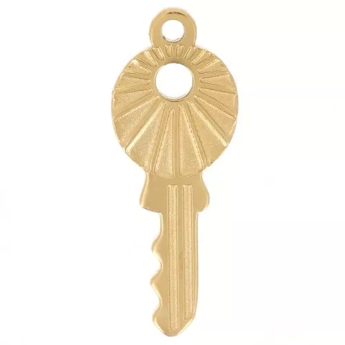 Llavero 12x4,5 mm - Acero inoxidable 316L chapado en oro x1