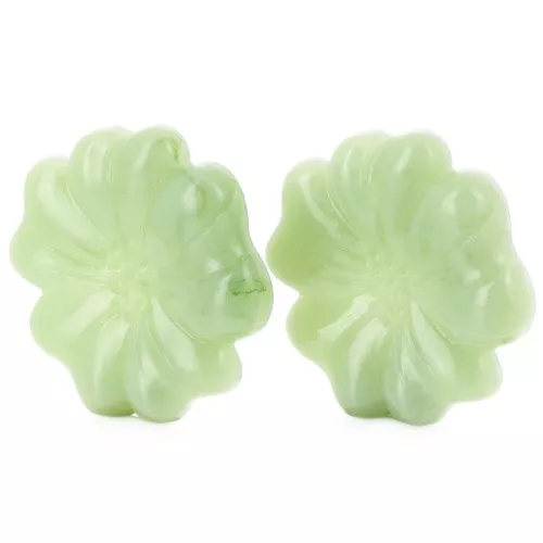 Pendientes flor 48 mm en resina translúcida - Liquen jaspeado x2
