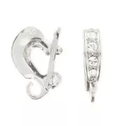 Enganche colgante con strass para clipsar 11 mm rodiado