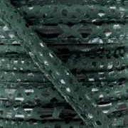 Cordón de cuero con puntadas vistas 4 mm Imitación Leopardo Verde Abet