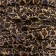 Cordón de cuero con puntadas vistas 4 mm Imitación Léopard Marrón x1