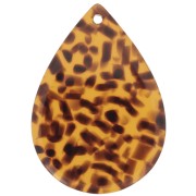 Colgante en forma de gota de 31 x 22 mm de acetato - Terrazzo marrón - Negro x1