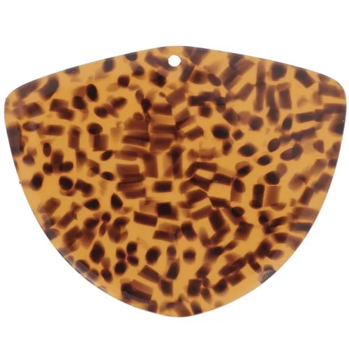 Colgante geométrico de acetato 35x45 mm - Marrón terrazo - Negro x1