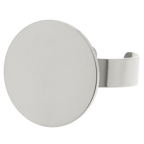 Anillo de bandeja ajustable para cabujón de fondo plano de 18 mm Acero inoxidable 316L x1
