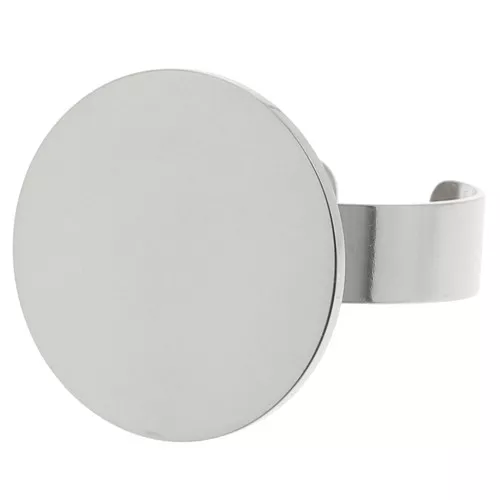 Anillo de bandeja ajustable para cabujón de fondo plano de 18 mm Acero inoxidable 316L x1