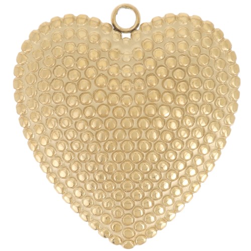Colgantes en forma de corazón 19x18 mm - Acero inoxidable 304L Oro x2