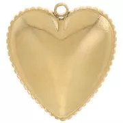 Colgantes en forma de corazón 19x18 mm - Acero inoxidable 304L Oro x2