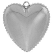 Colgantes en forma de corazón 19x18 mm - acero inoxidable 304L x2