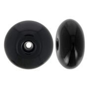 Cuentas redondas 12x7 mm en resina opaca - Negro x6