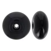 Cuentas redondas 12x7 mm en resina opaca - Negro x6