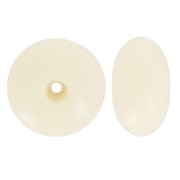 Cuenta redonda de resina opaca 12x7 mm - Crudo x6