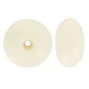 Cuentas redondas 12x7 mm en resina opaca - Crudo x6