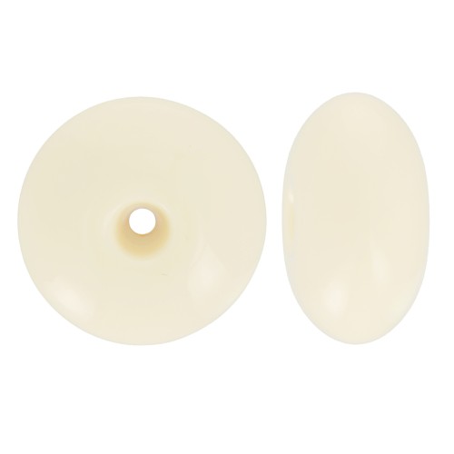Cuenta redonda de resina opaca 12x7 mm - Crudo x6