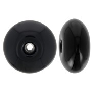 Perla redonda 18x9 mm en resina opaca - Negra x1