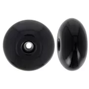 Perla redonda 18x9 mm en resina opaca - Negra x1