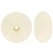 Perla redonda 18x9 mm en resina opaca - Crudo x1