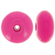 Perla redonda 18x9 mm en resina opaca - Magenta x1