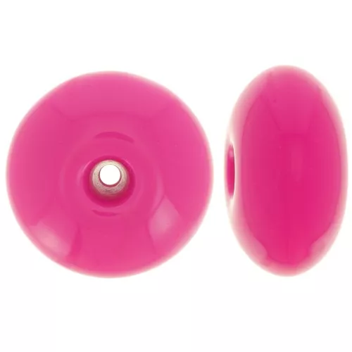 Perla redonda 18x9 mm en resina opaca - Magenta x1
