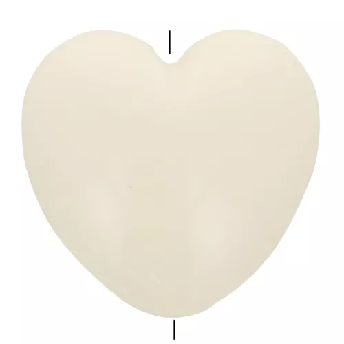 Cuenta corazón de resina opaca 35x36 mm - Crudo x1