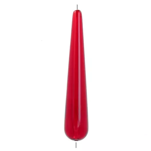Cuenta pera de resina transparente 38x7 mm - Rojo oscuro x1