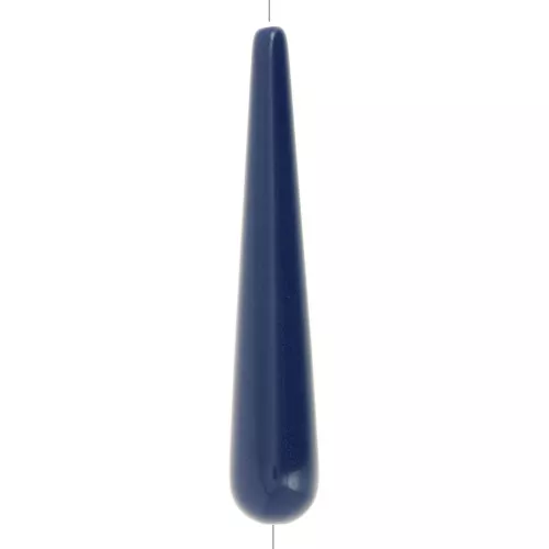Cuenta de resina opaca pera 38x7 mm - Azul oscuro x1
