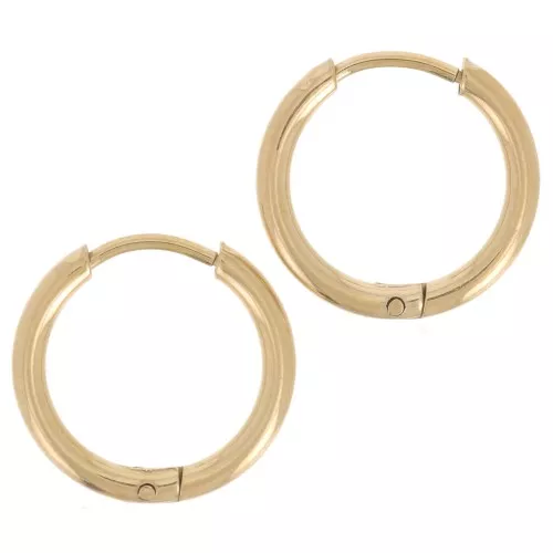 Bocallaves redondas de 13 mm - alambre de 1,5 mm - Acero inoxidable 304L Gold x2