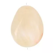 Cuenta plana irregular 22x17 mm en resina translúcida - Beige - Rosado jaspeado x1